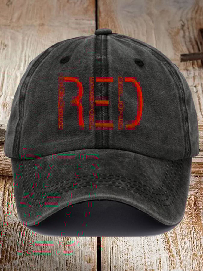 Unisex On Fridays We Wear Red Remember Everyone Deployed Print Baseball Cap