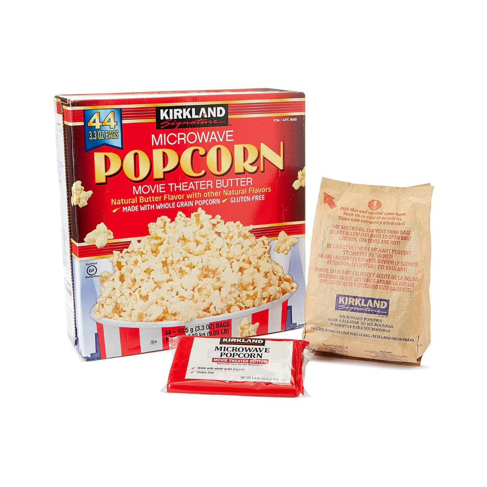 Kirkland Signature Microwave Popcorn, Butter Flavor, 44bags X 93.5gms, (4.1Kg)