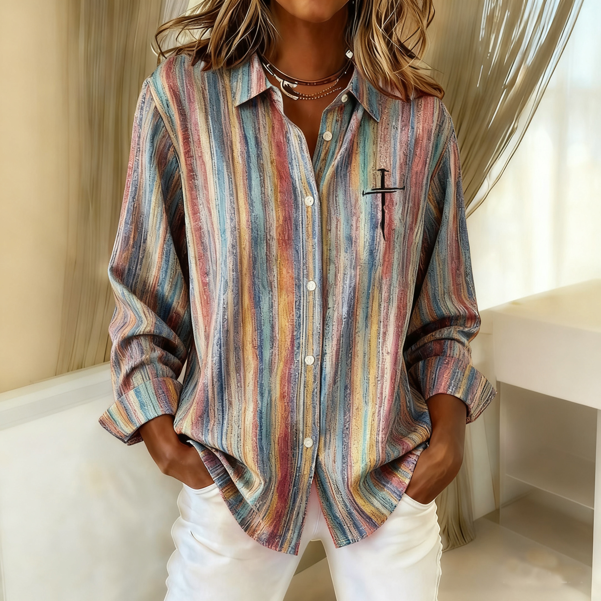 Women's Casual Retro Faith Shirt