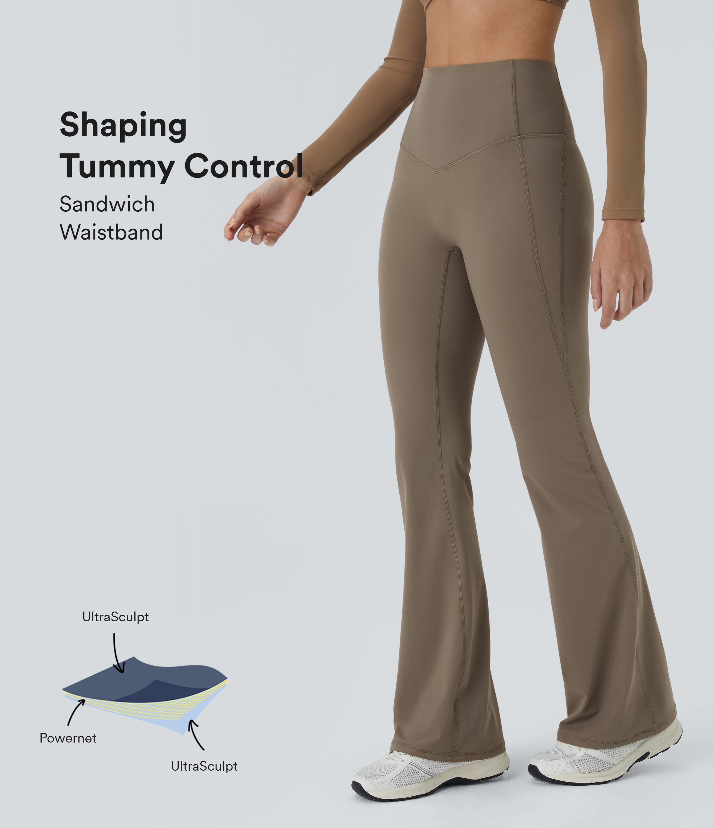 Halara UltraSculpt™ High Waisted Tummy Control Shaping Yoga Flare Leggings