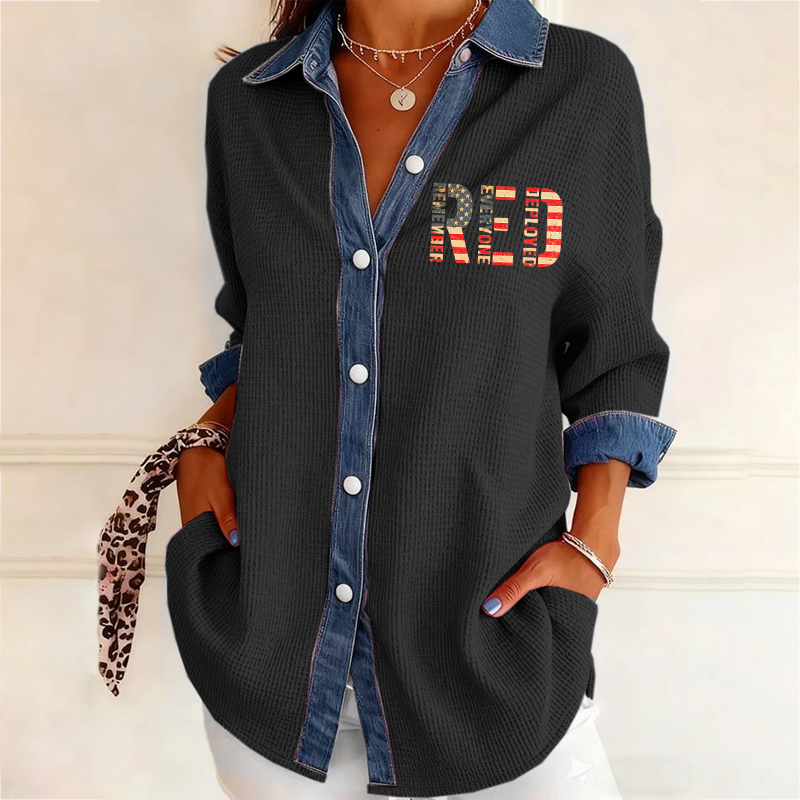 Women's Red Friday Printed Casual Shirt