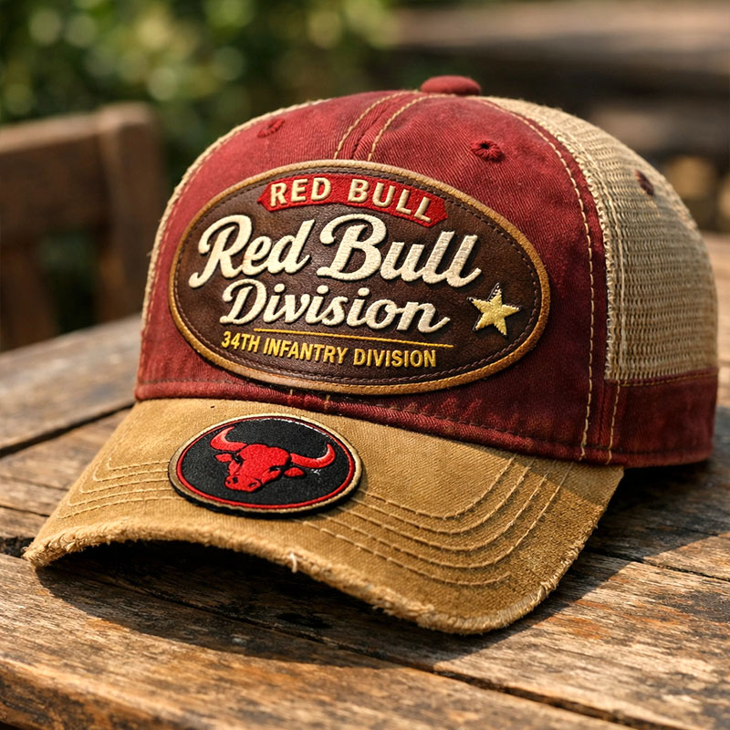 The 34th Infantry Division Of The Red Bull Division Printed Hat