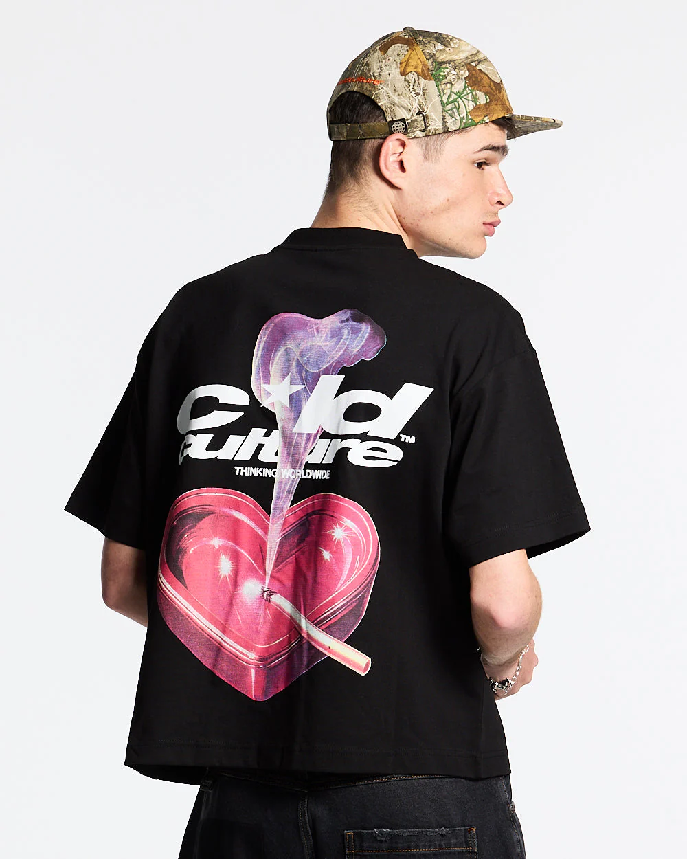 HEART ASHTRAY TEE BLACK