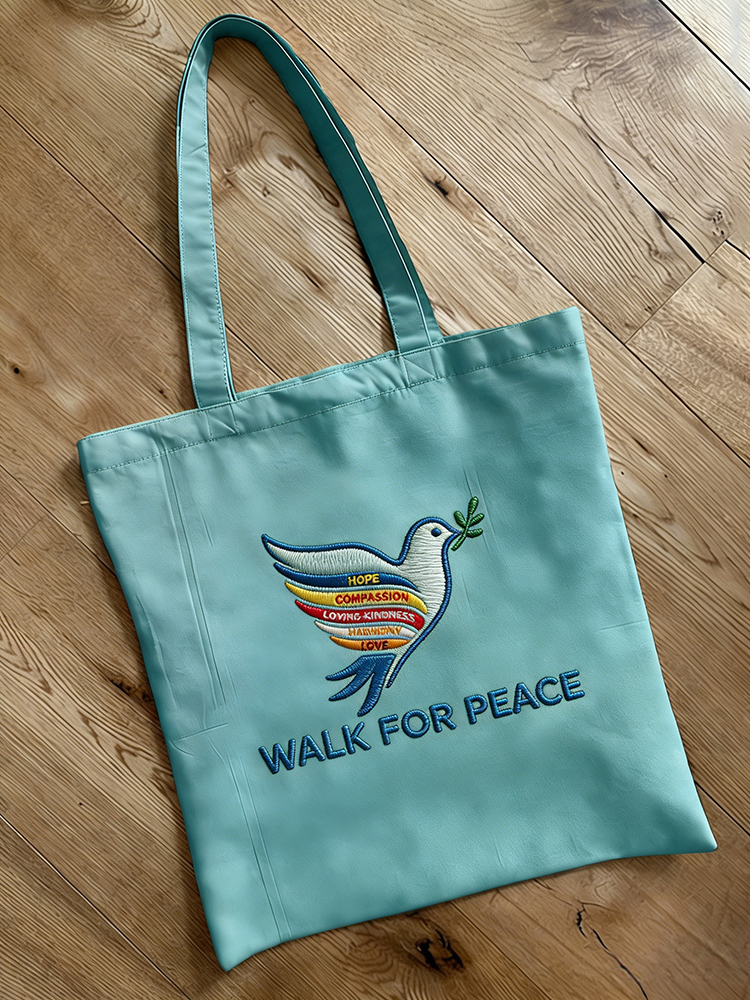 Vintage Pigeon Walk For Peace Canvas Bags