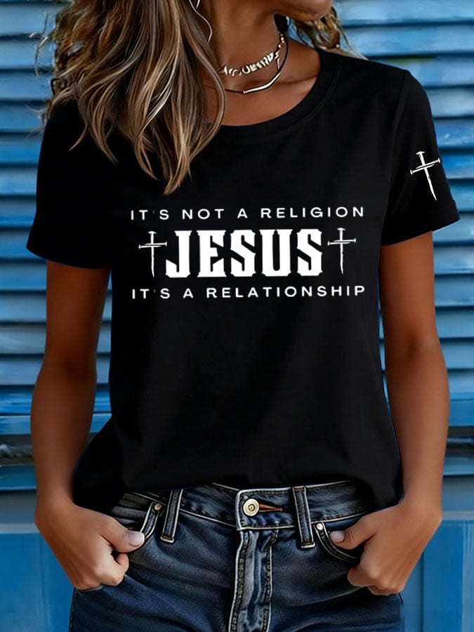 Women's Jesus Printed T-Shirt