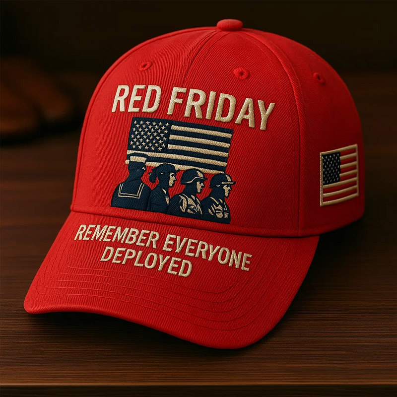 Red Friday Veterans Print Hat