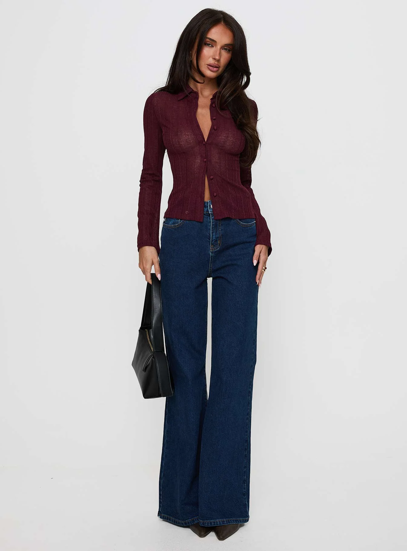 When You Sleep Long Sleeve Top Wine