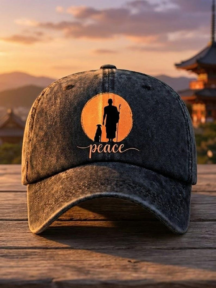 Unisex Retro Walk For Peace Print Baseball Cap