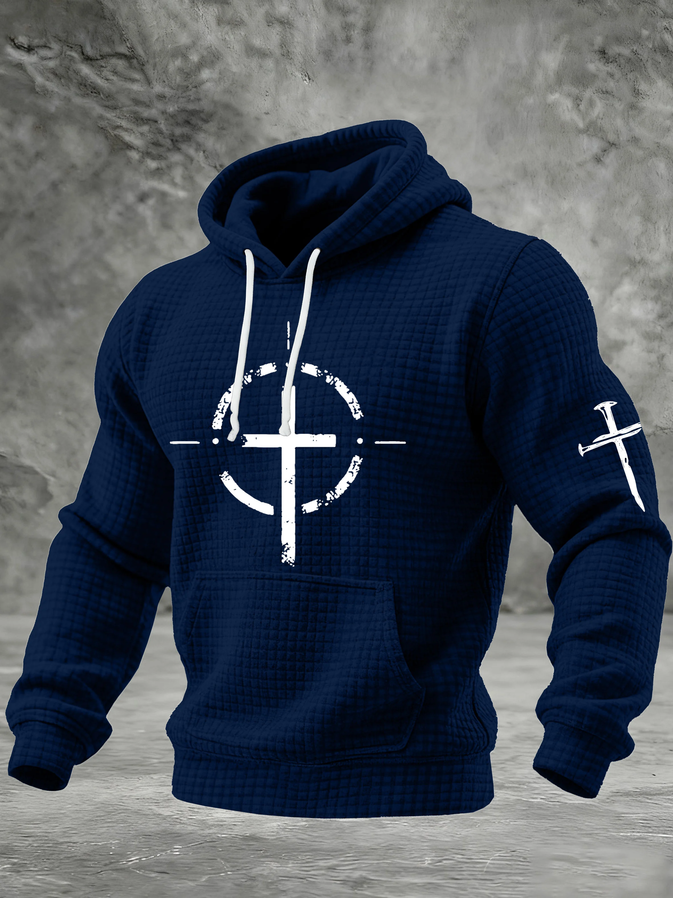 Men's Casual Faith Print Hooded Sweatshirt