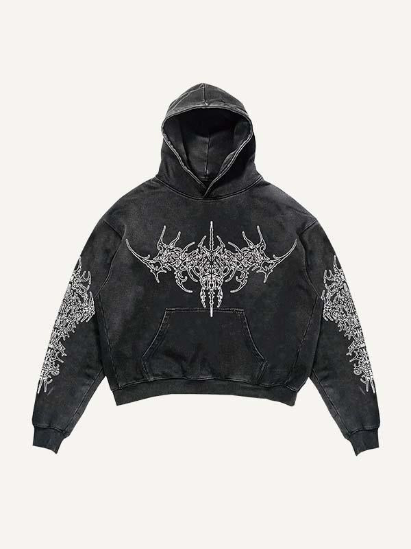 Graphic Print Slant Pockets Hoodie