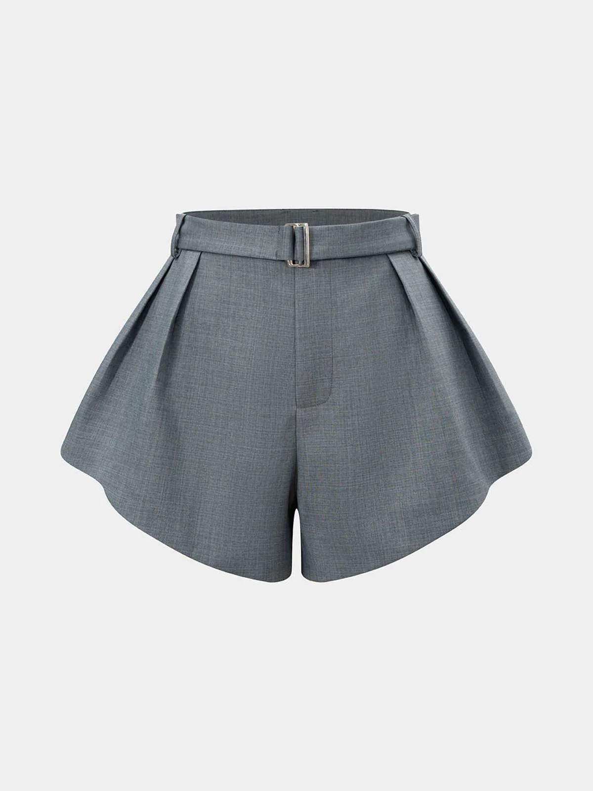 Belted Tailored Pleated Shorts