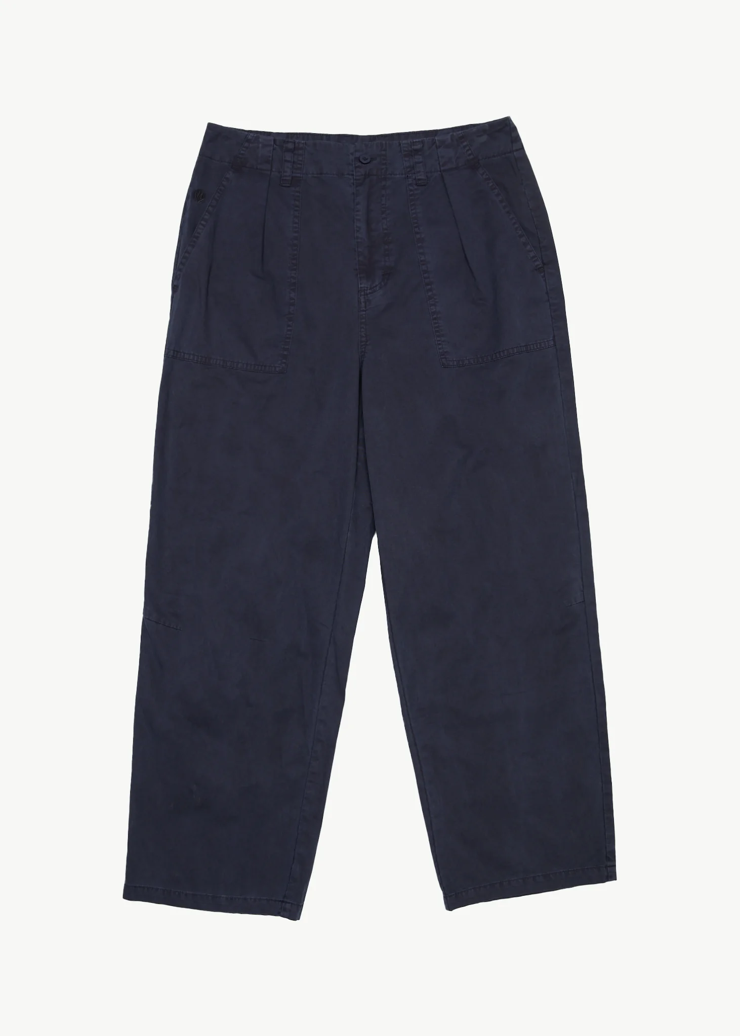 AFENDS Mens Overdie Glider - Overdyed Pleated Pant - Deep Sea
