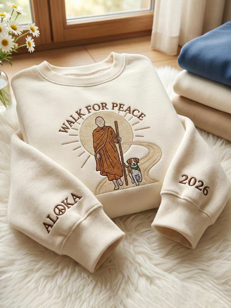 2026 Walk For Peace Embroidered Casual Sweatshirt