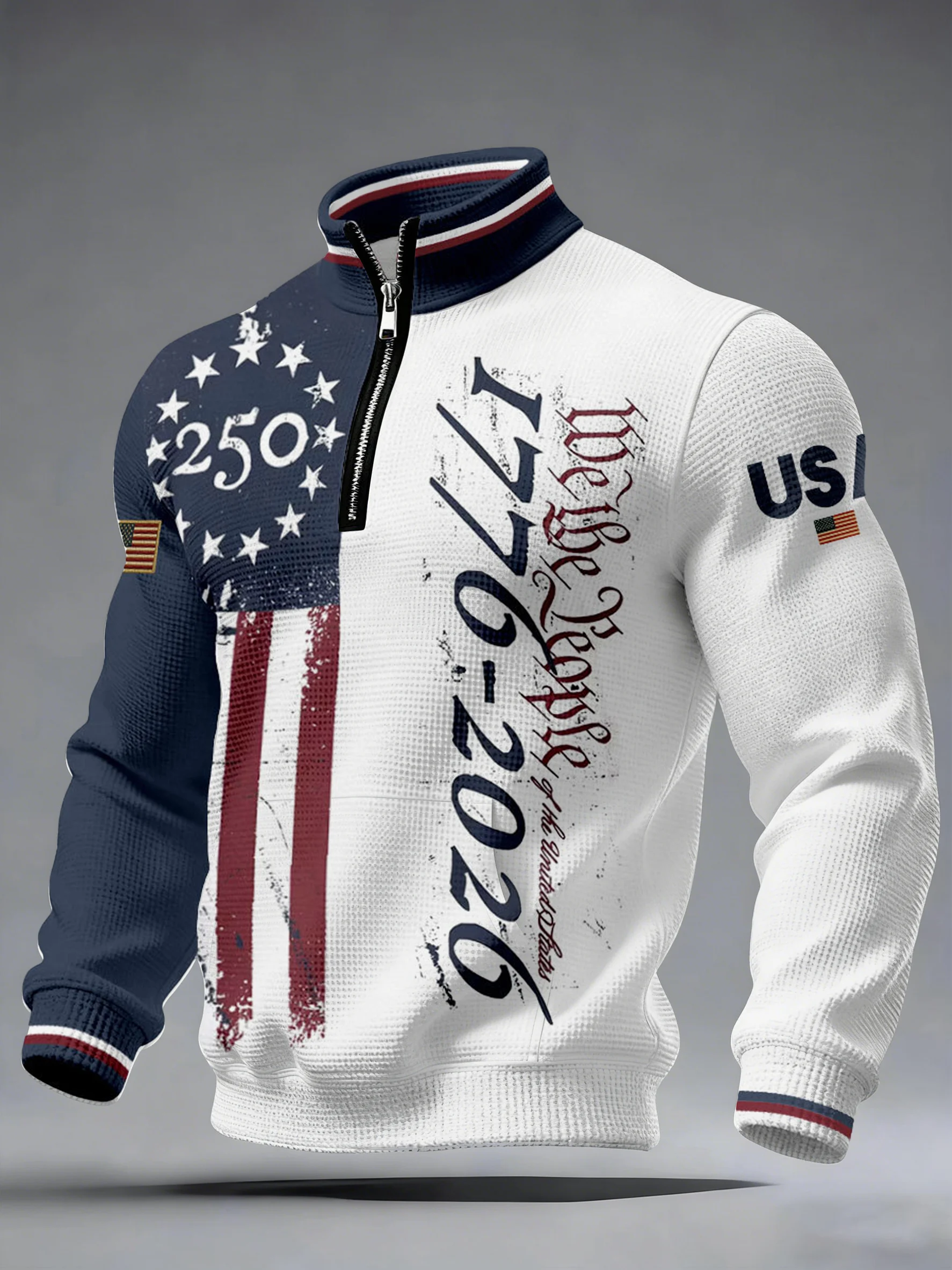 Men'S Casual American 250th Anniversary Printed Sweatshirt