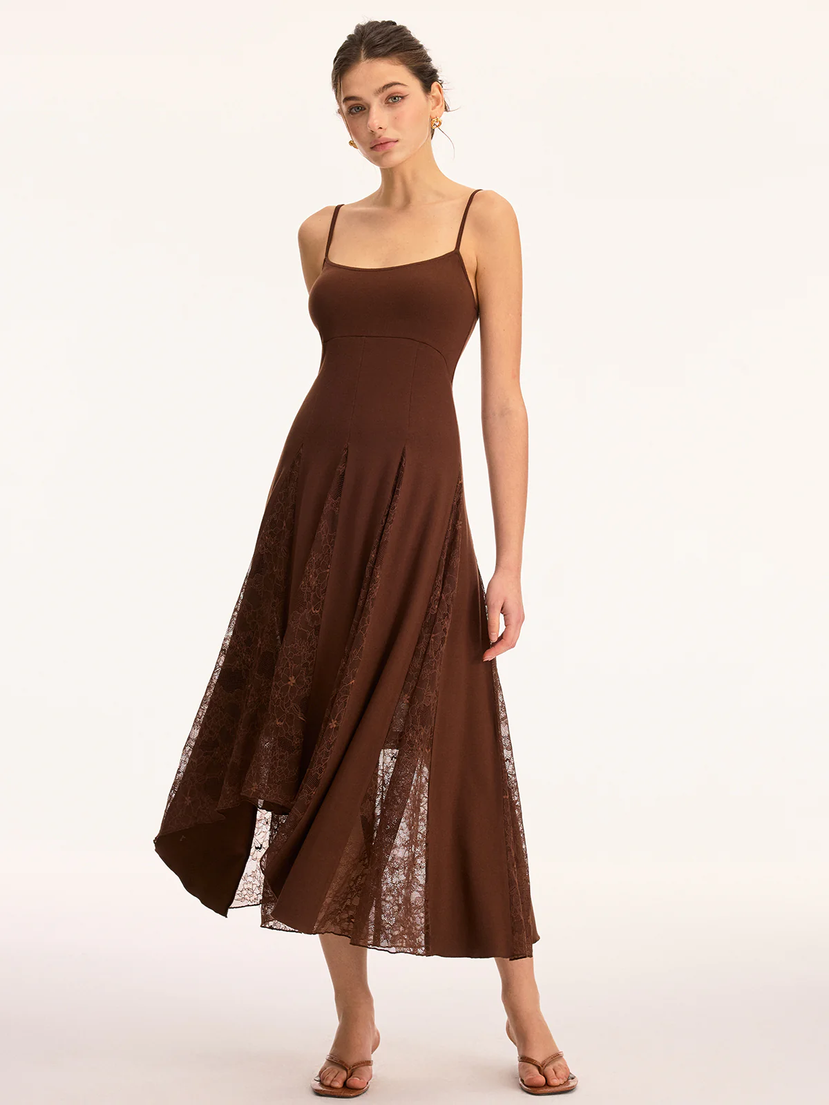 Lace Panel Cami Maxi Dress