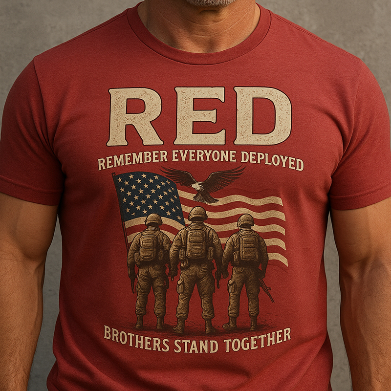 Men's Red Friday Print Casual T-Shirt