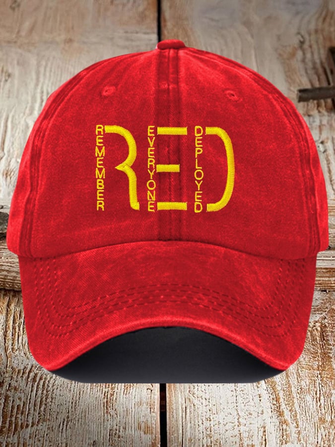 Unisex On Fridays We Wear Red Remember Everyone Deployed Print Baseball Cap