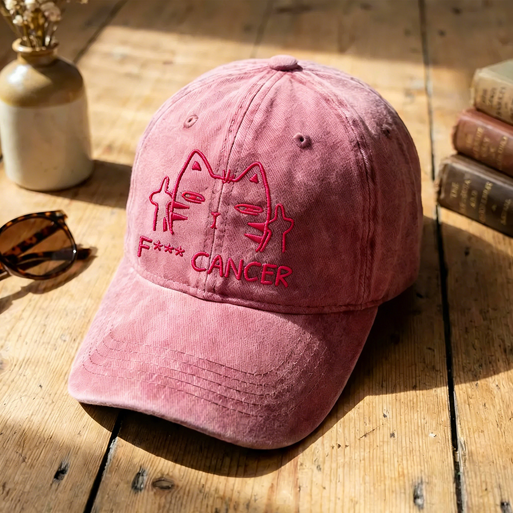 Breast Cancer Awareness F*** Cancer Comfy Washed Cap