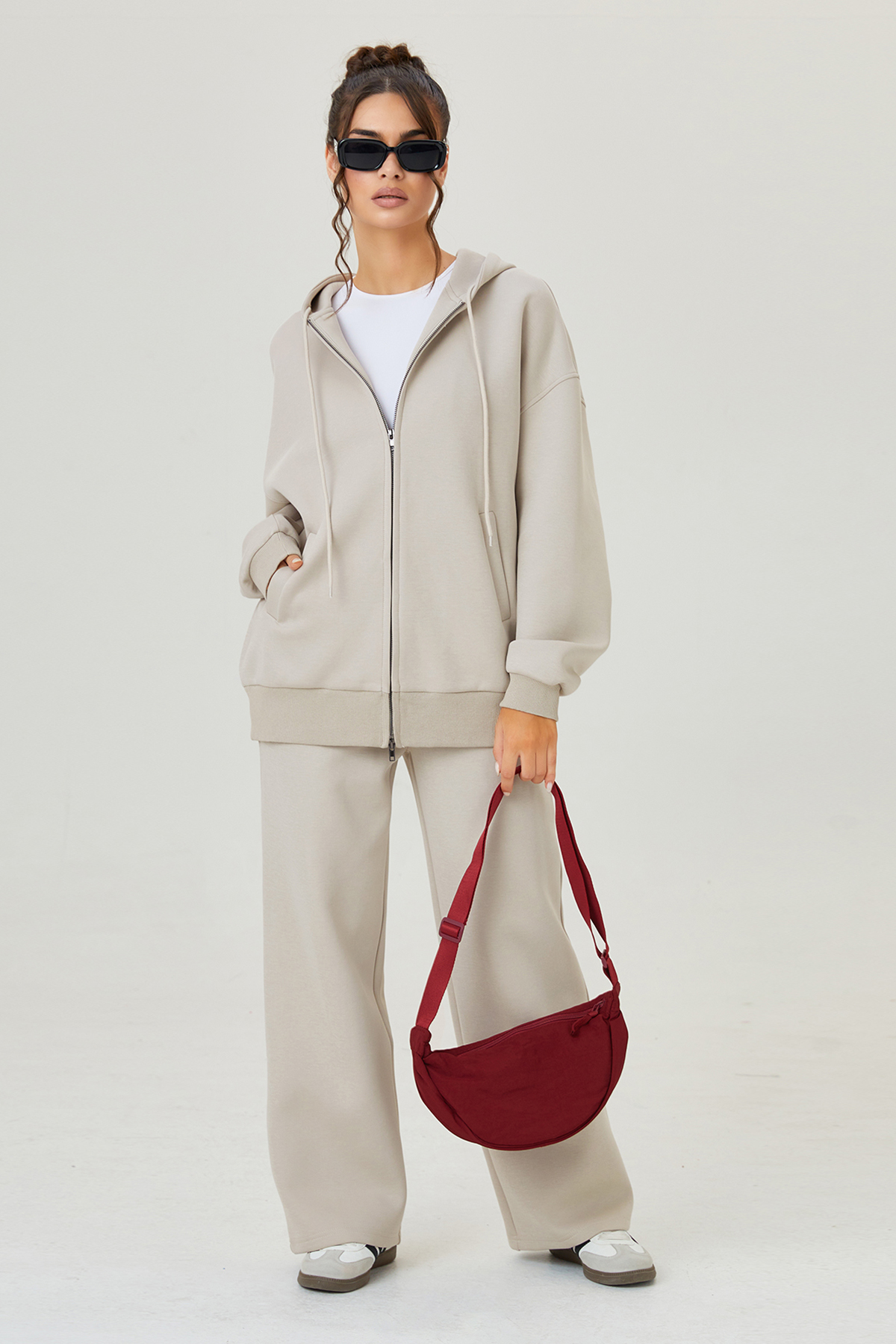 KatchMe Women's Versatile Solid Color Zipper Crossbody Bag, Leisure Lightweight Dumpling Bag for Daily Outdoor, Casual Shoulder Bag for Women