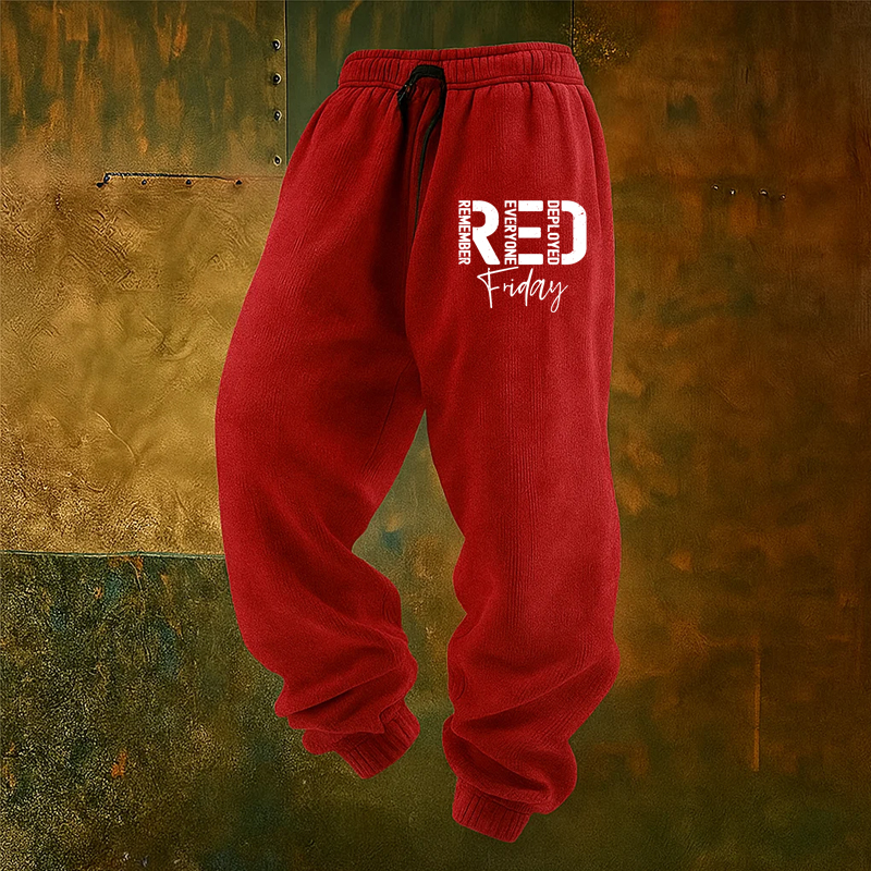 Men's Veteran Red Friday Print Casual Sweatpants