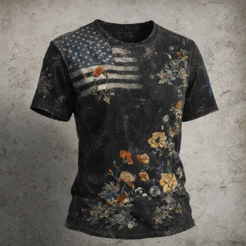 US Vintage 250th Anniversary Print Short-Sleeve T-Shirt