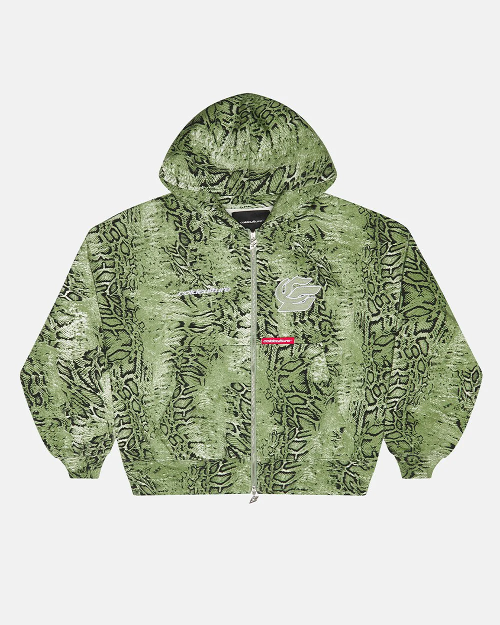 SNAKE  ZIP HOODIE GREEN & BLACK
