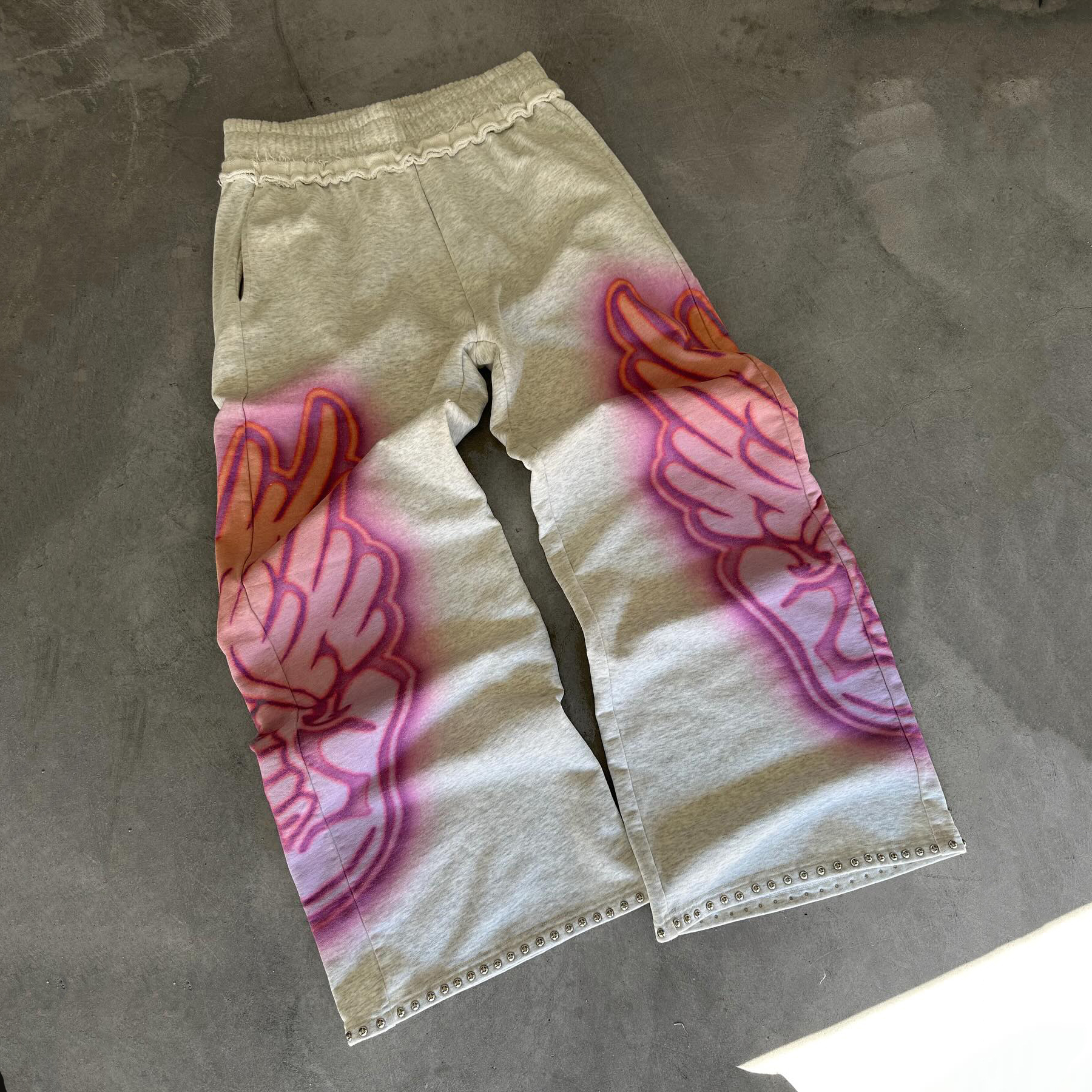 Angel casual street wide-leg heavyweight sweatpants