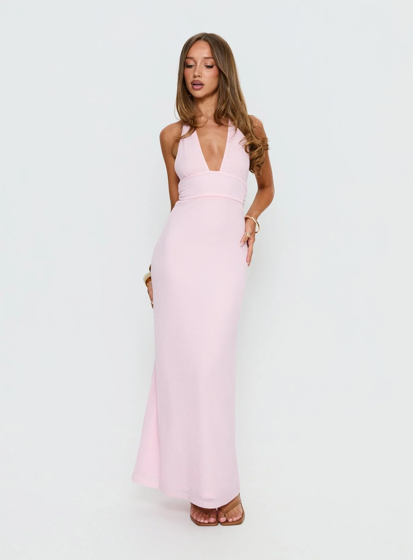 Courteney Halter Maxi Dress Pink