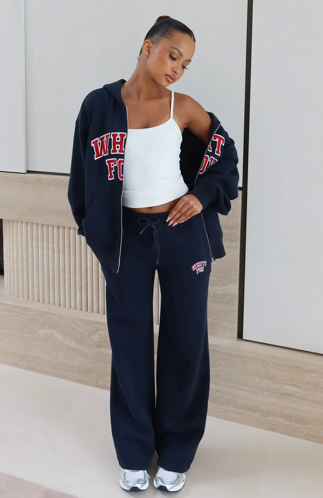 Starting Fresh Wide Leg Sweatpants Navy