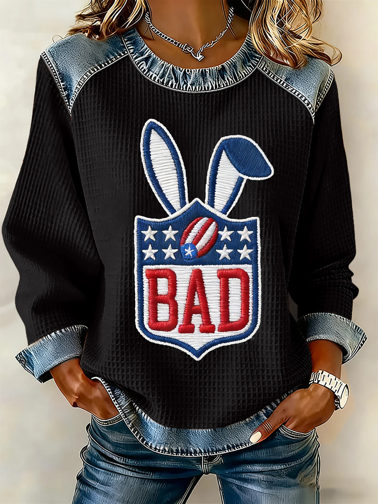 Women's Benito BowlPrinted Waffle Sweatshirt