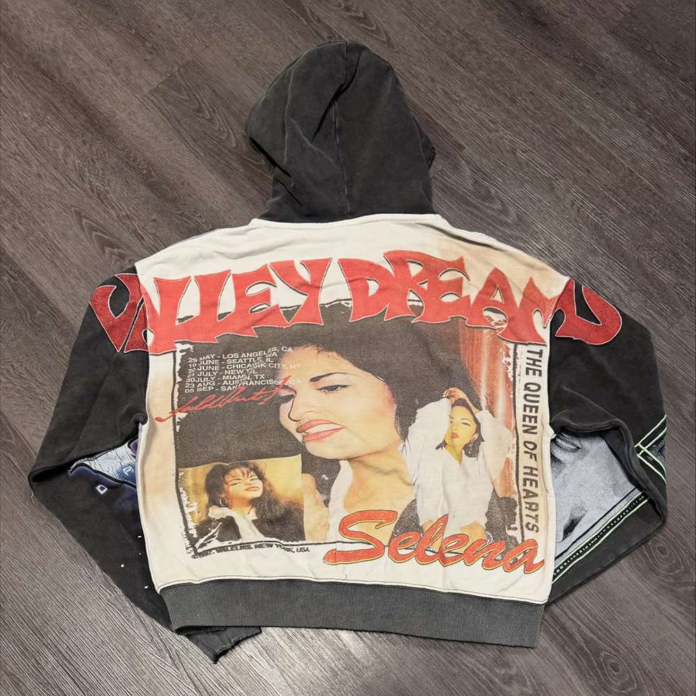 Vintage Street Print Long Sleeve Zipper Hoodies