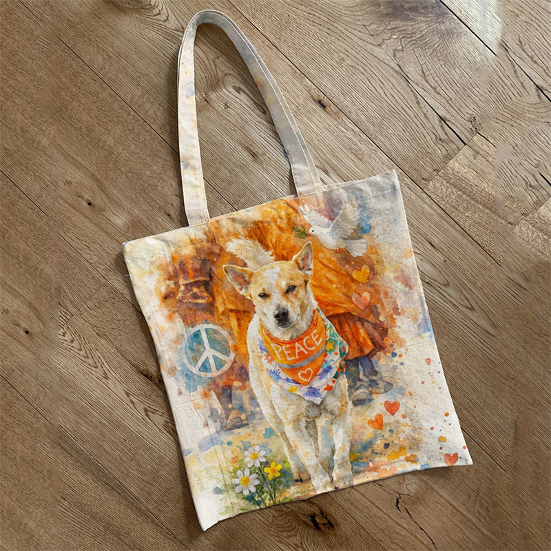 Walk For Peace Aloka Floral Watercolor Ecofriendly Tote Bag
