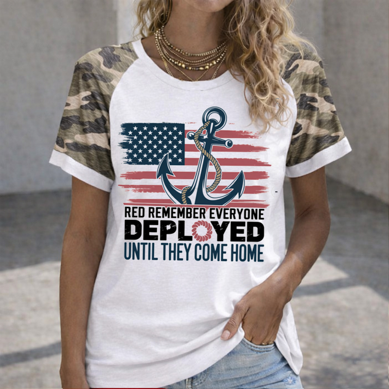 Women's Red Friday Printed Casual T-Shirt