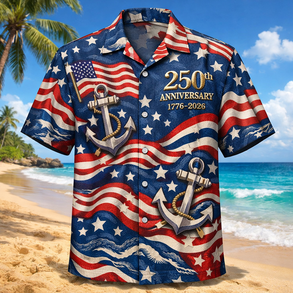 US 250th Anniversary Art Print Hawaiian Shirt