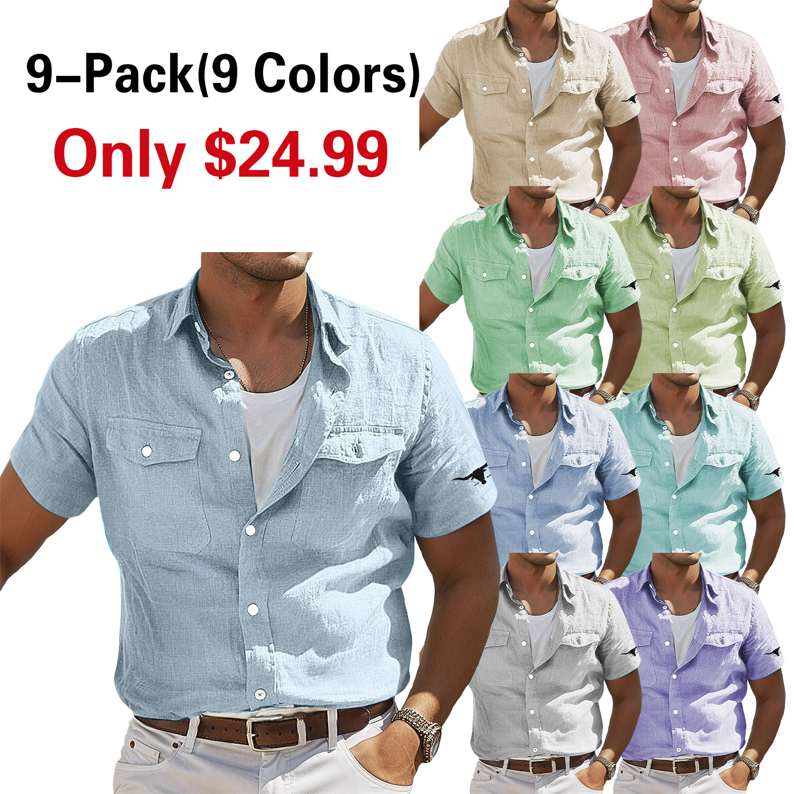 Men's Shirt Linen Shirt Summer Shirt Beach Shirt