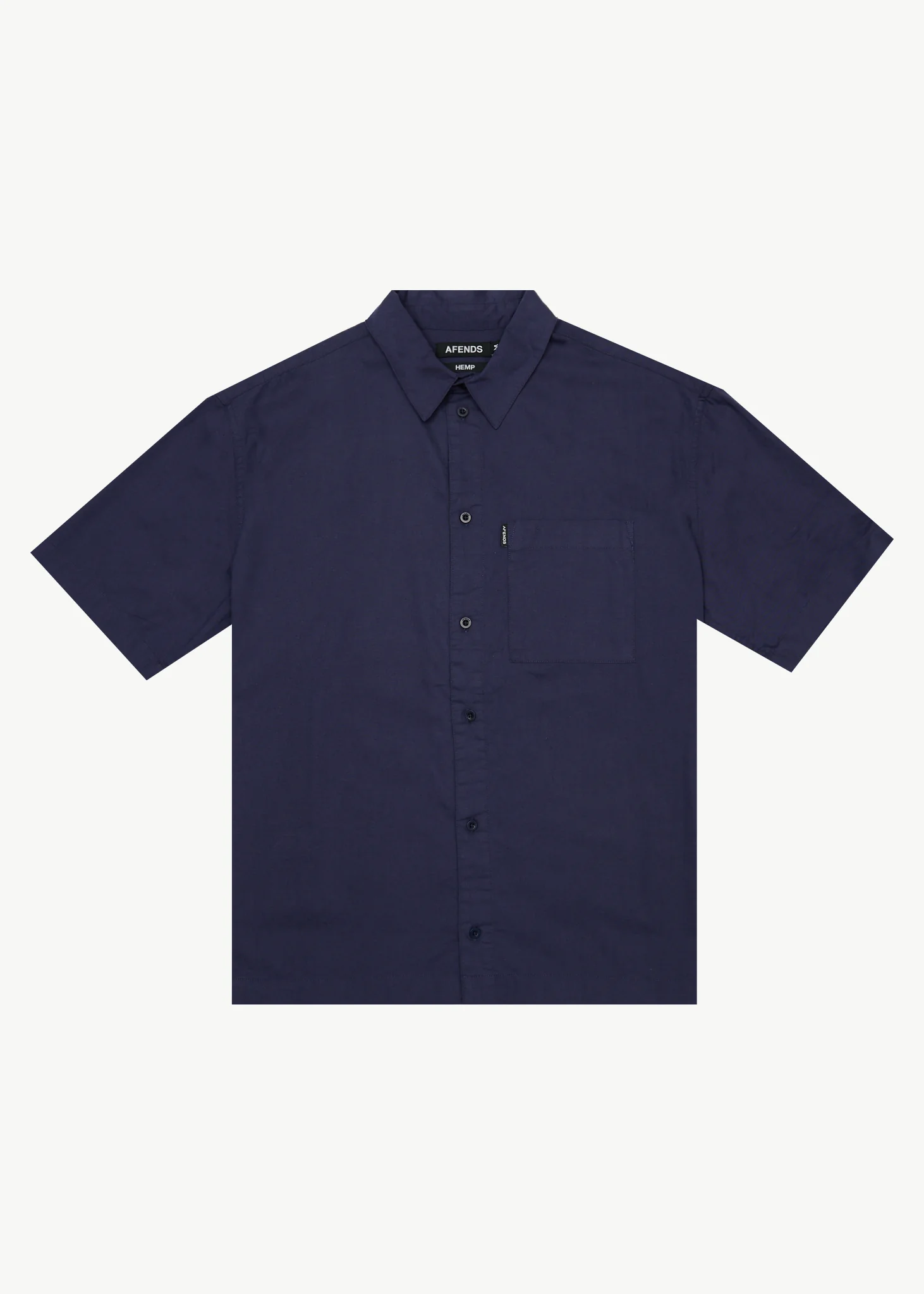 AFENDS Mens Everyday - Short Sleeve Shirt - Deep Sea