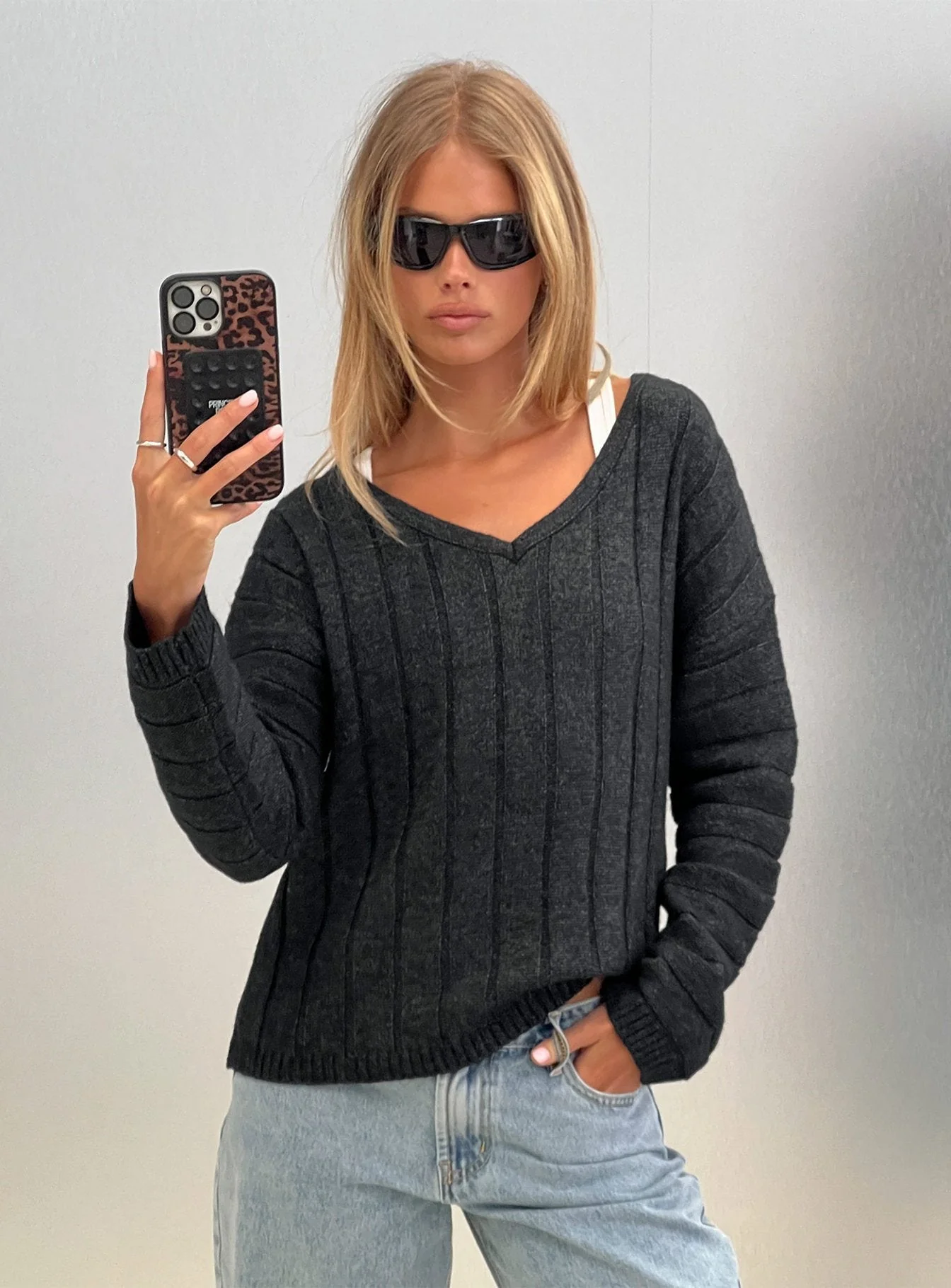 Main Thing Knit Sweater Black Marle