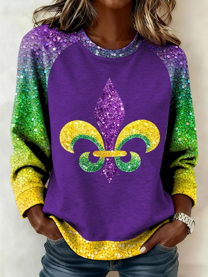 Women's Casual Print Long Sleeve Sweatshirt