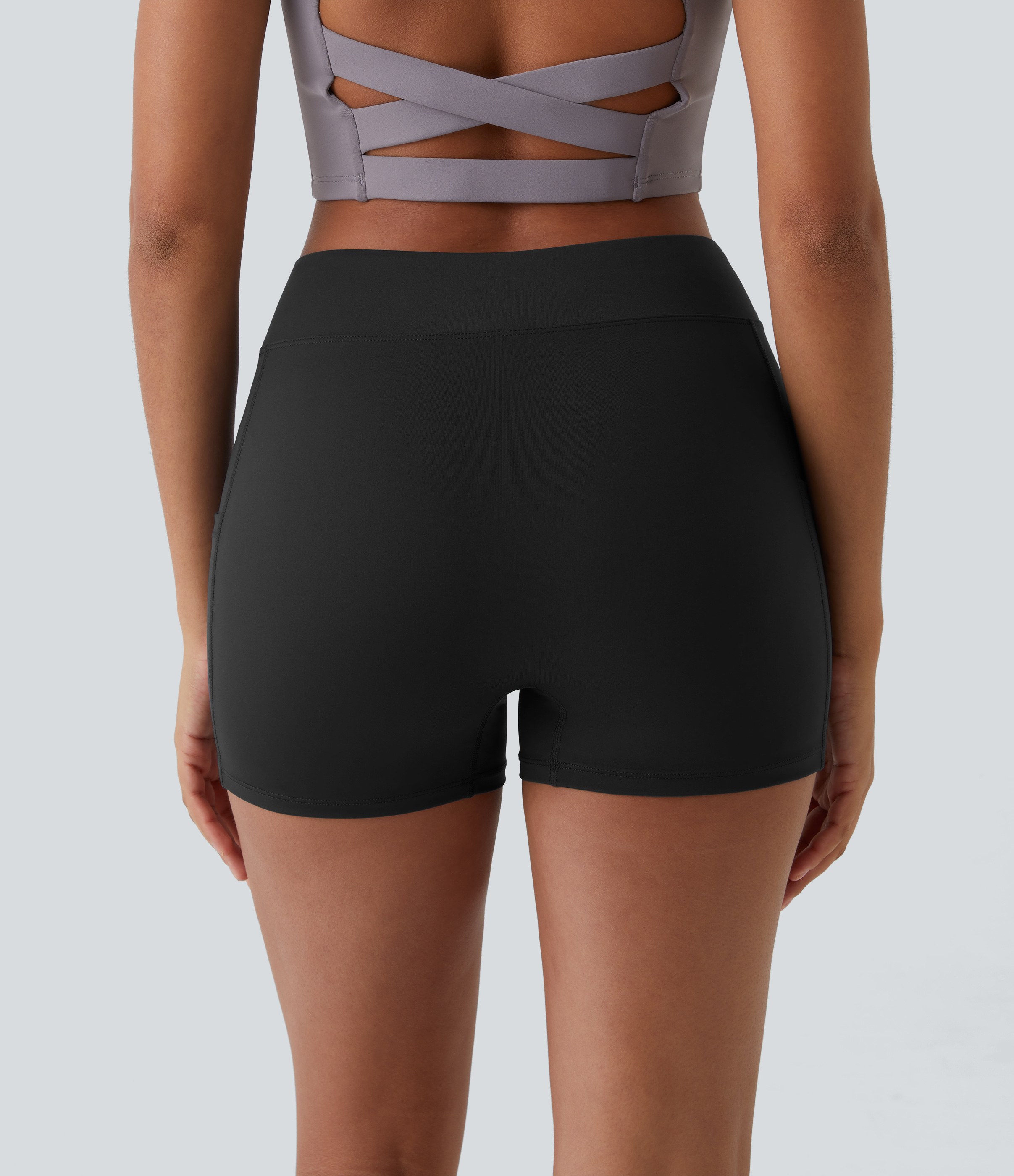 SoftlyZero™ Airy High Waisted Pocket Plain Cool Touch Yoga Shorts 3.5