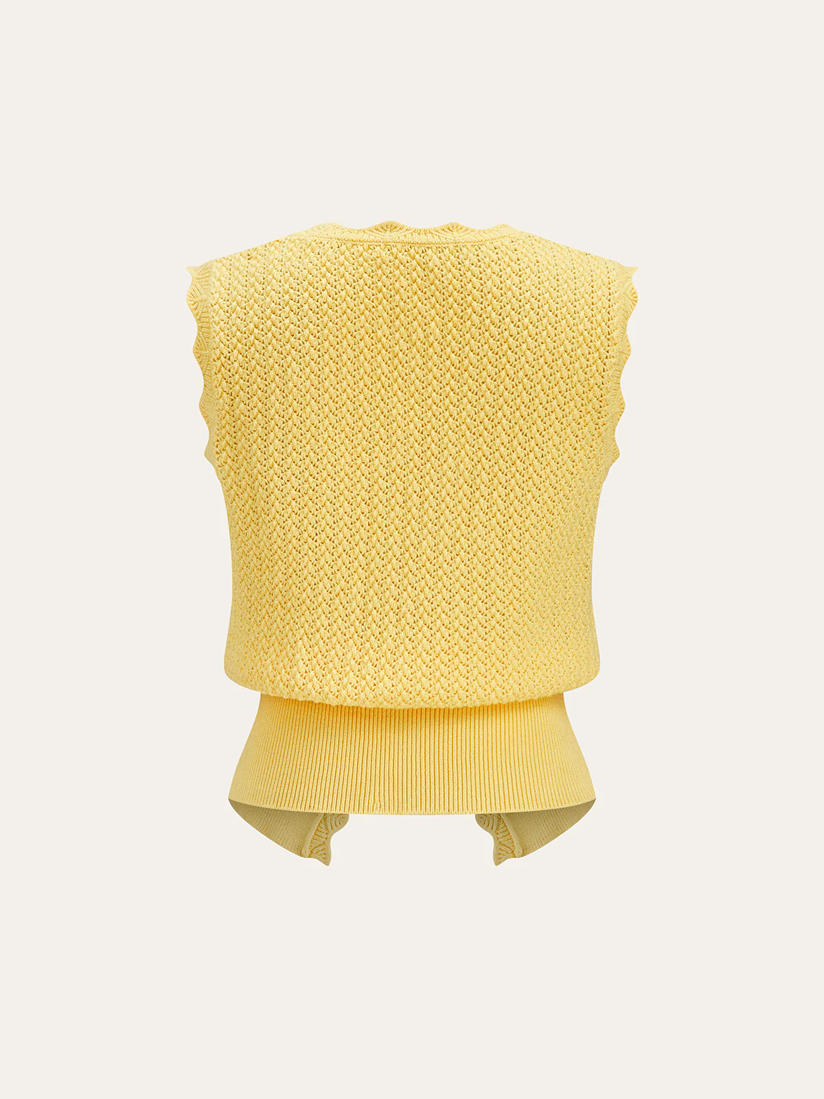 Metal Detail Scallop Trim Knit Vest