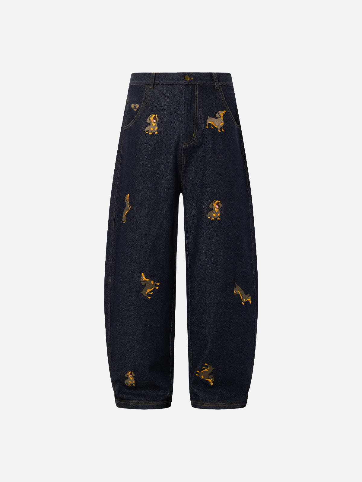 Aelfric Eden Dachshund Embroidered Baggy Jeans