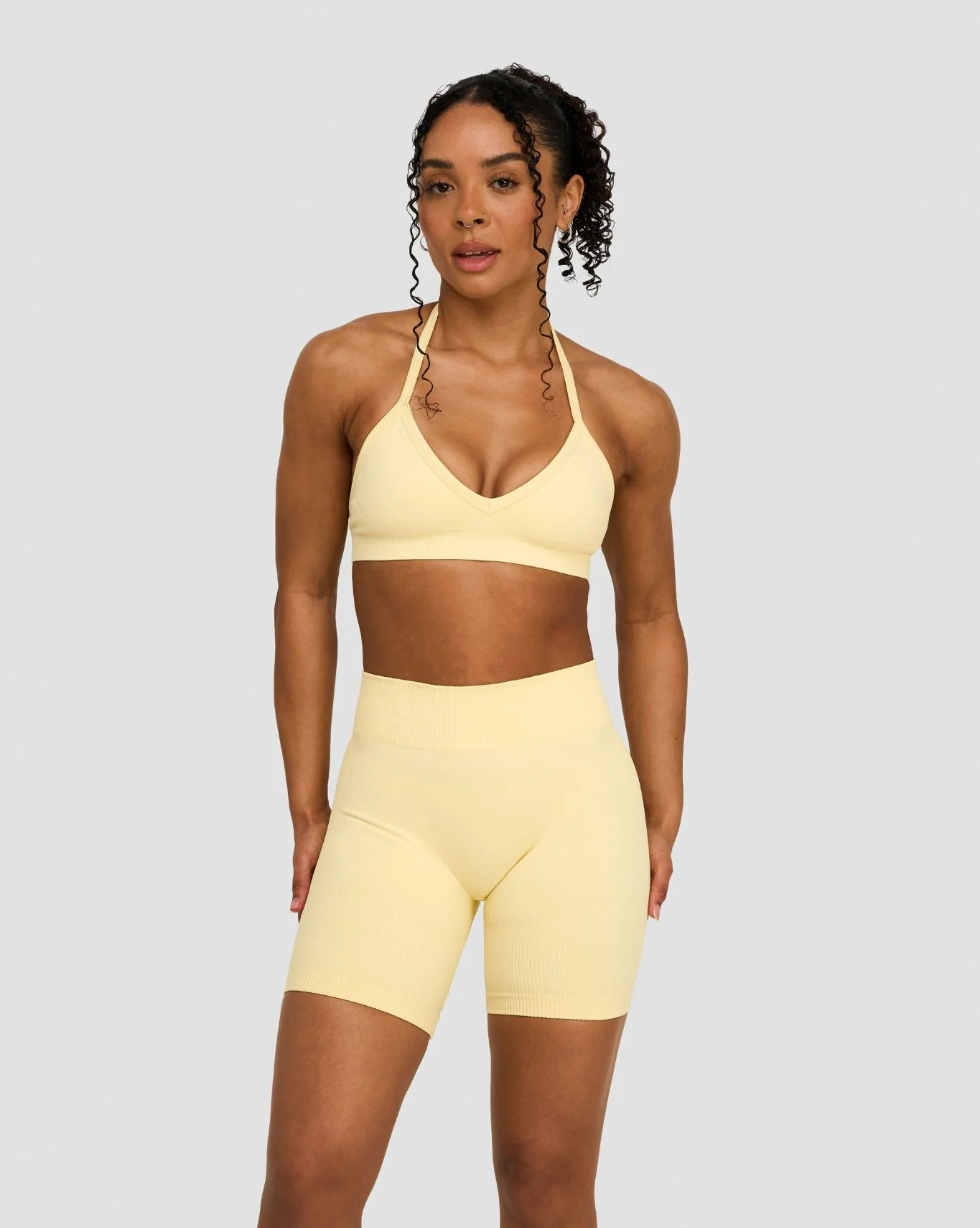 Elevate™ Sculpting Seamless Adjustable Halter Bra | Golden Butter