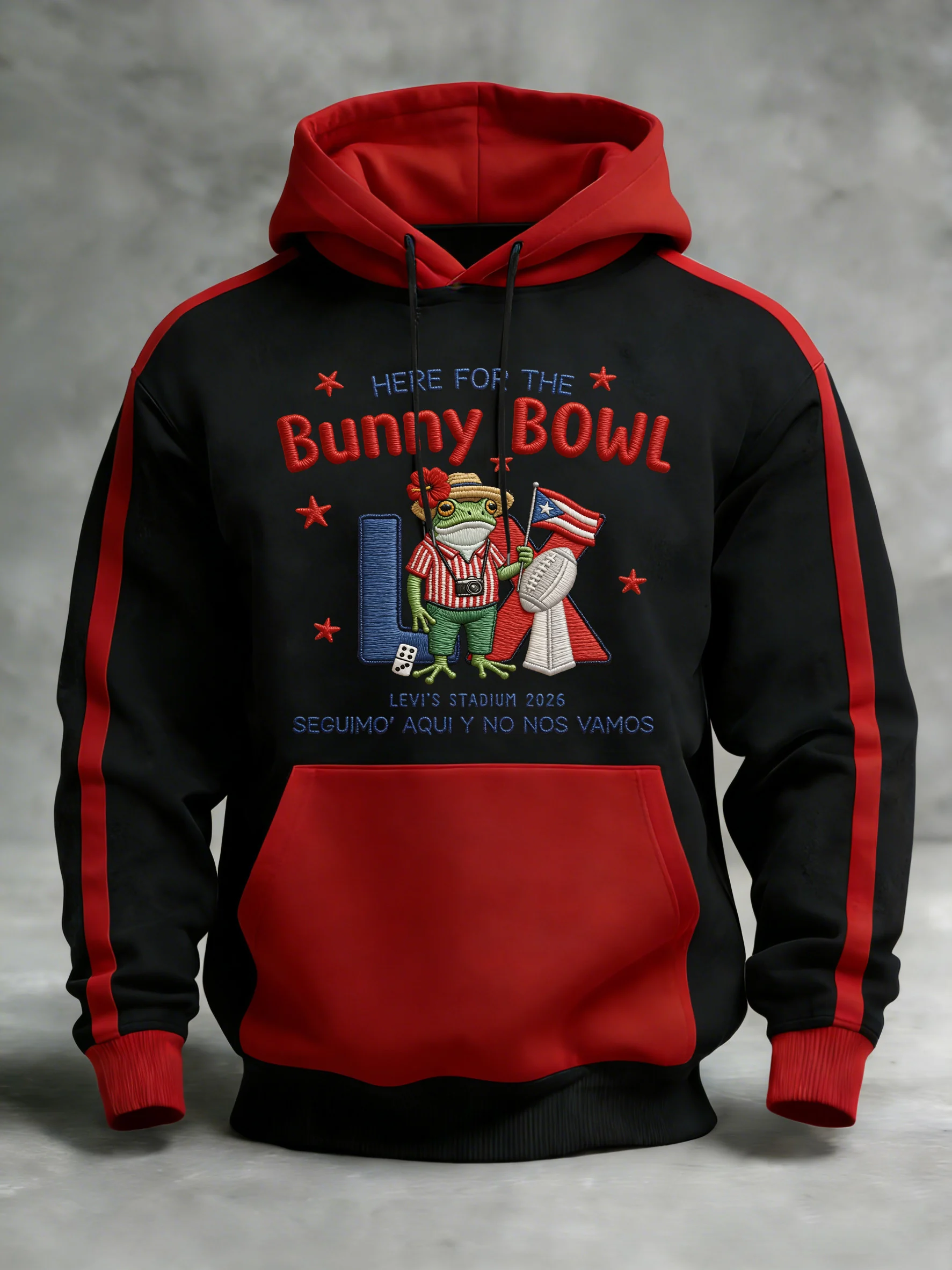 Men's Retro Text Print Hooded Sweatshirt
