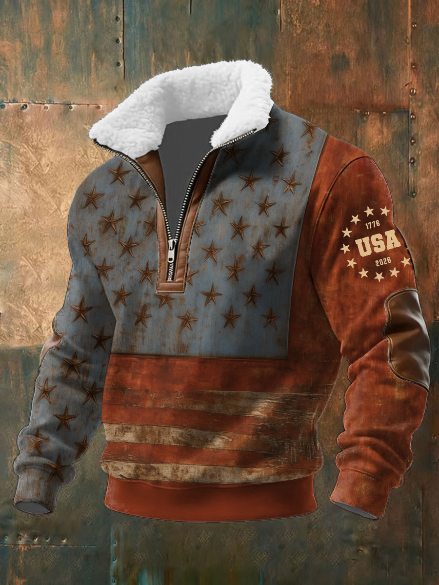 Men's Heritage Edition Anniversary Plush Stand Collar Sweatshirt