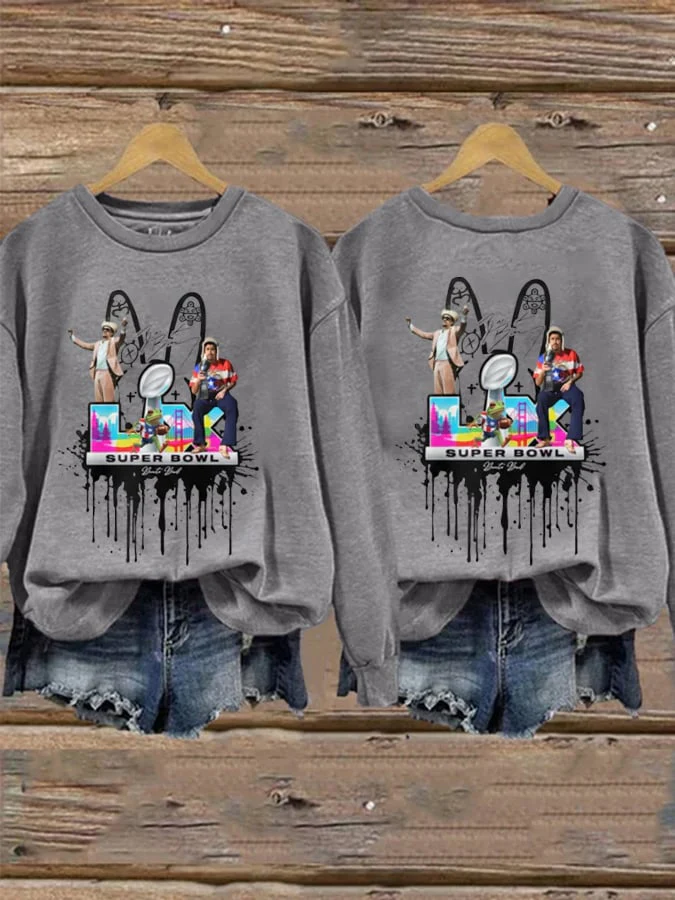 Women's Puerto Rico Print Print Round Neck Sweatshirt