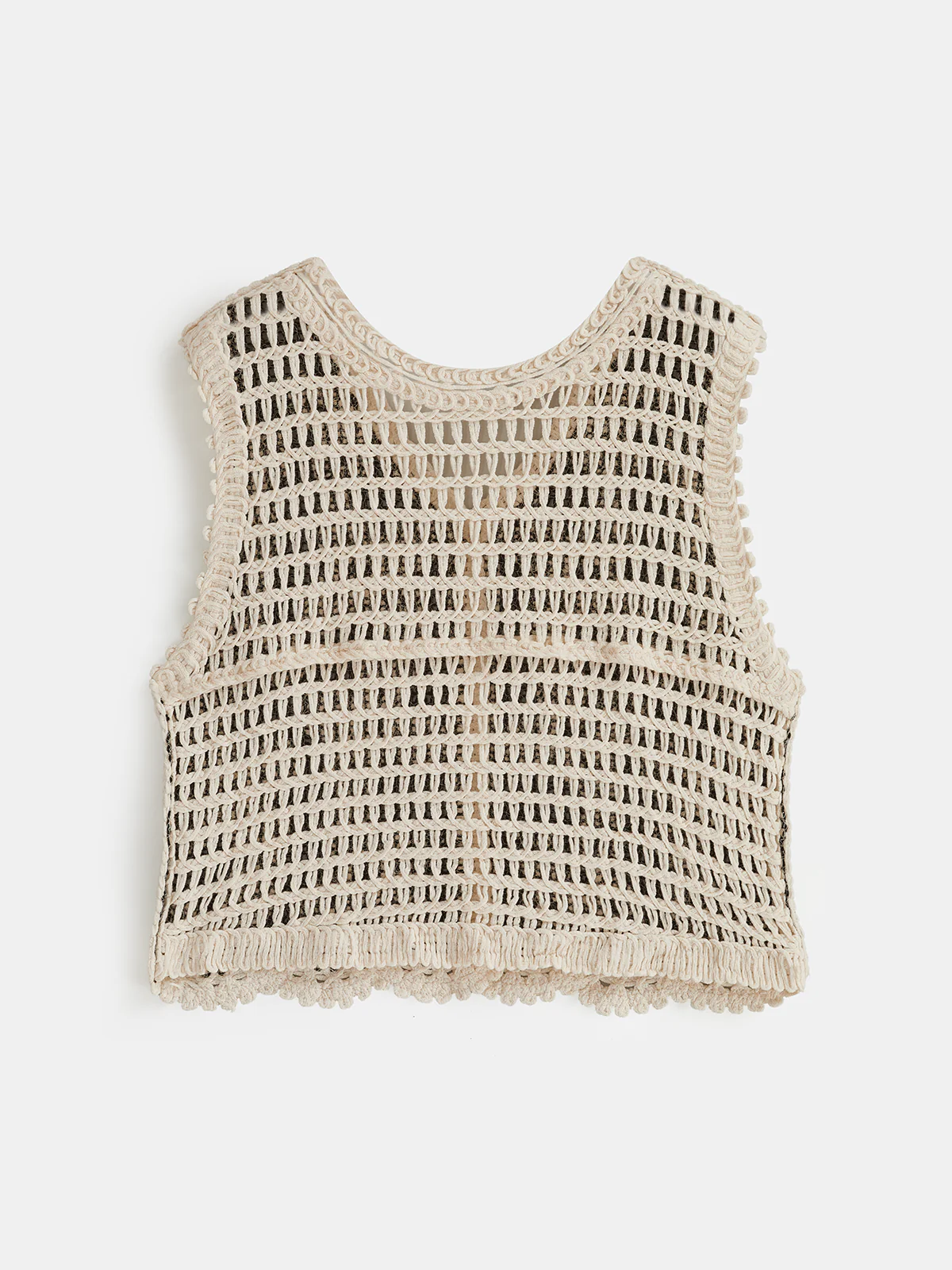 Floral Crochet V-Neck Vest