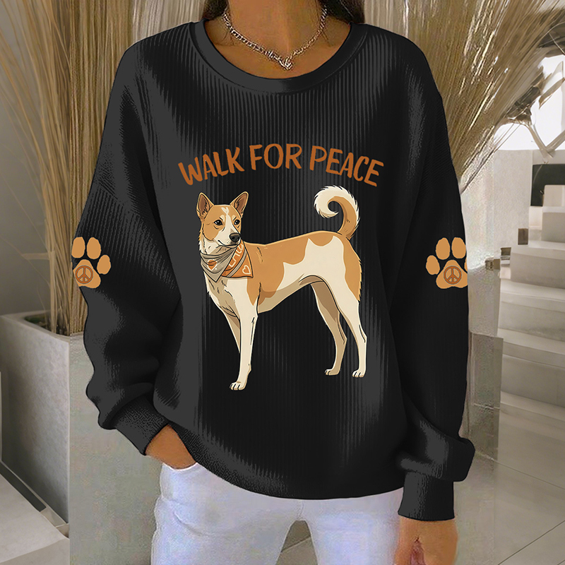 Women's Walk For Peace Print Casual Sweatshirt