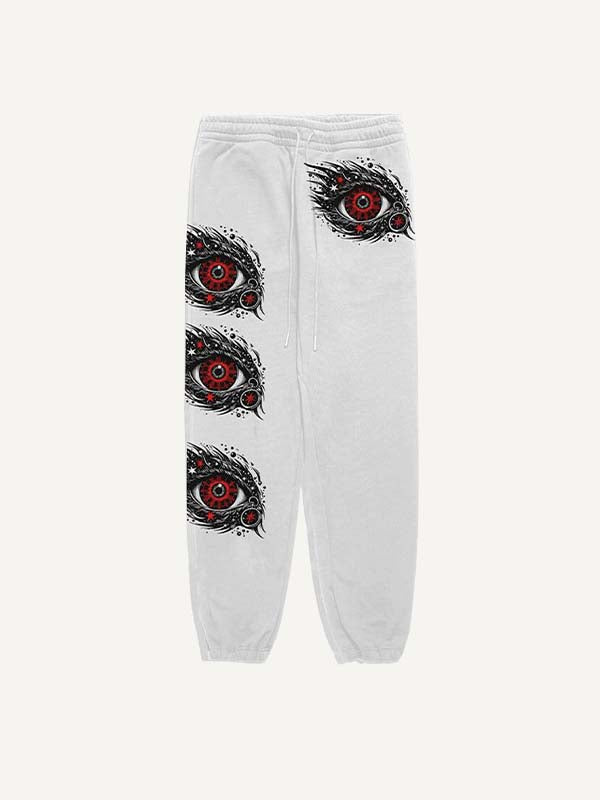 Eye&Letter Print Elastic Waist Pants