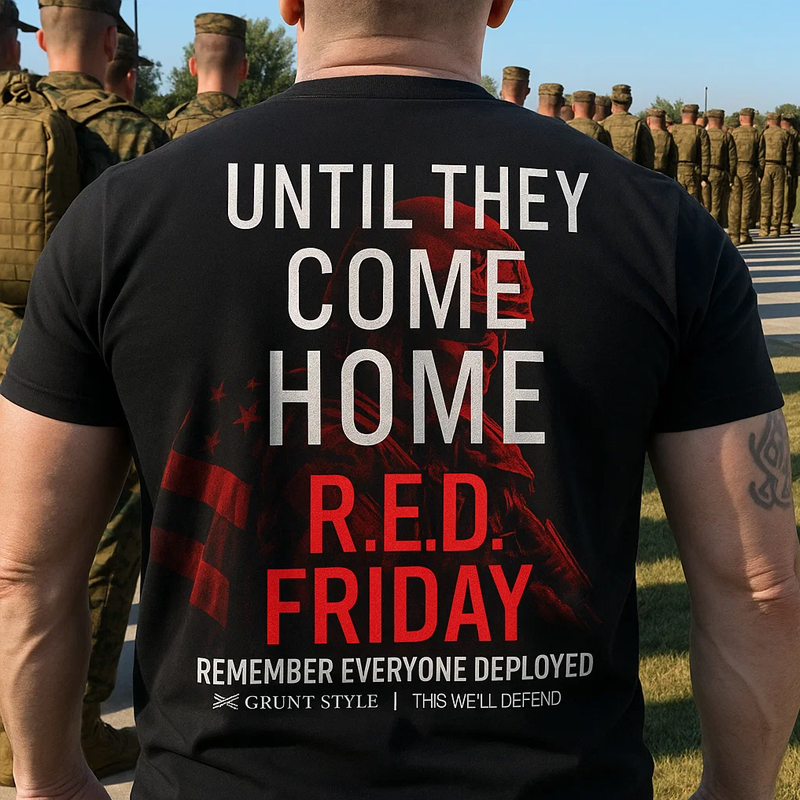 Red Friday Graphic Printed Casual Short Sleeve T-Shirt