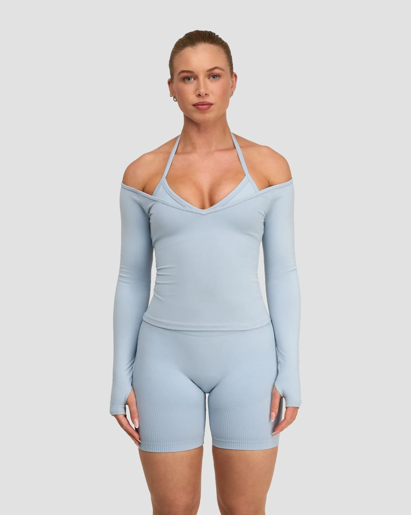 Elevate™ Sculpting Seamless V-Neck Top | Blue Haze
